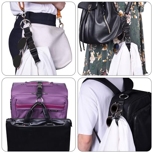 Wisdompro Jacket Gripper Strap, Add a Bag Luggage Straps Baggage Suitcase Belts Travel Accessories with Hook and D-Ring - Make Your Hands Free, Easy to Carry Your Extra Bags - Black - color: Black