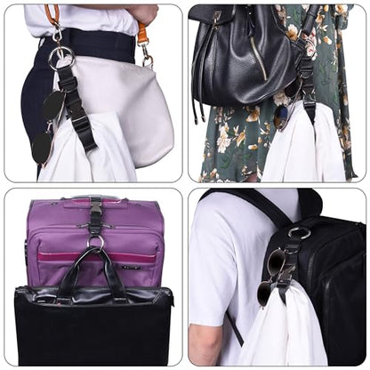 Wisdompro Jacket Gripper Strap, Add a Bag Luggage Straps Baggage Suitcase Belts Travel Accessories with Hook and D-Ring - Make Your Hands Free, Easy to Carry Your Extra Bags - Black - color: Black