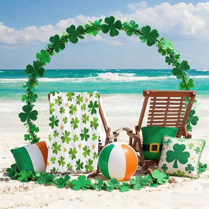 St. Patrick's Day Shamrock Beach Towel, Green Clover Irish Quick Dry Sand Free Absorbent Bath Towel, Microfiber Lightweight Towel Pool Travel Camping Gym Swim 30x60 Inch/ 77X153cm - color: Shamrock