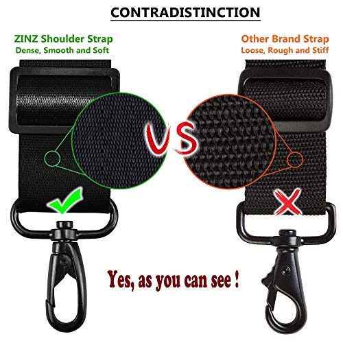 ZINZ Bag Shoulder Strap, Padded Adjustable Shoulder Strap Replacement - color: Black, size: 79"