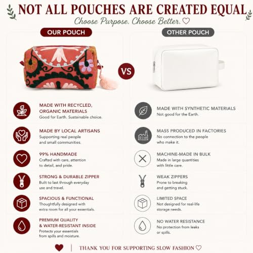 Huar Travel Makeup Bag- Large Capacity Cosmetic Bags for Women - color: Orange