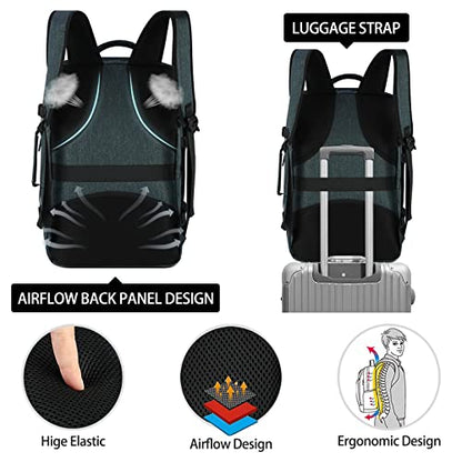 Lubardy Travel Backpack for Men Women 17 Inch Flight Approved Carry on Backpack Waterproof Large 40L Luggage Daypack Business College Weekender Overnight Laptop Backpack with 3 Packing Cubes, Blue - color: Blue(backpack With 3 Packing Cubes)