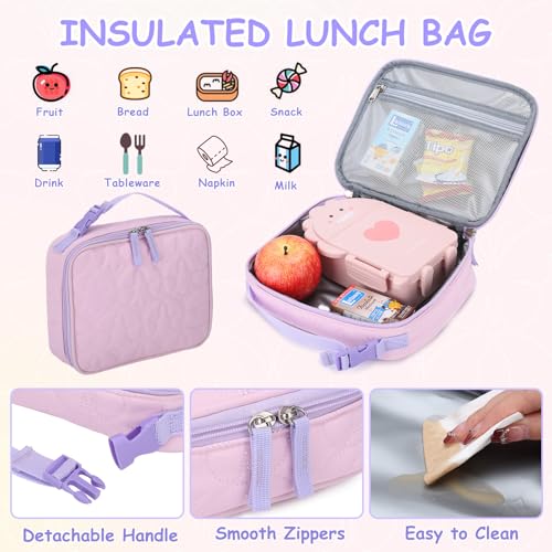 Chase Chic Toddler Backpack for Girls, Puffer Cute Lightweight Preschool Backpack with Lunch Box Set for Daycare Travel Kids Age 3-6,Pink Butterfly - color: Pink Butterfly