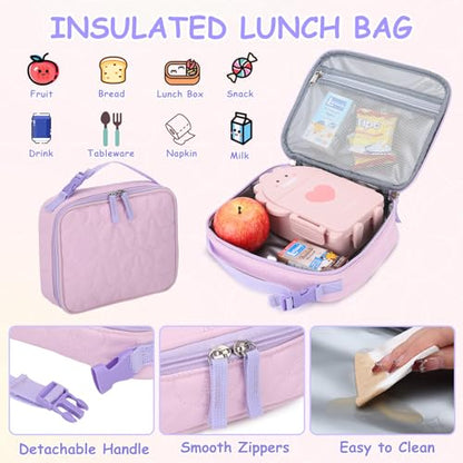 Chase Chic Toddler Backpack for Girls, Puffer Cute Lightweight Preschool Backpack with Lunch Box Set for Daycare Travel Kids Age 3-6,Pink Butterfly - color: Pink Butterfly