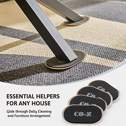 CO-Z Large Furniture Sliders - 4 Pack, 6" x 9 1/2" Oval Reusable Furniture Sliders for Carpet, Heavy-Duty Furniture Gliders Movers for Hardwood Floors, Plastic Moving Pads for Heavy Furniture - size: 9 1/2" Oval-4 Pack