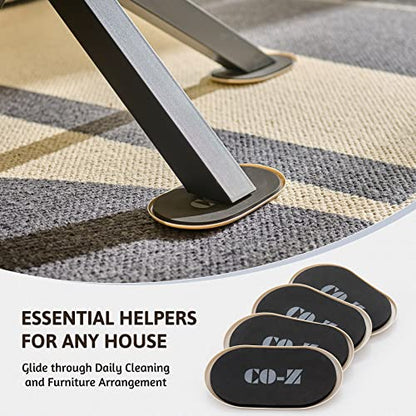 CO-Z Large Furniture Sliders - 4 Pack, 6" x 9 1/2" Oval Reusable Furniture Sliders for Carpet, Heavy-Duty Furniture Gliders Movers for Hardwood Floors, Plastic Moving Pads for Heavy Furniture - size: 9 1/2" Oval-4 Pack