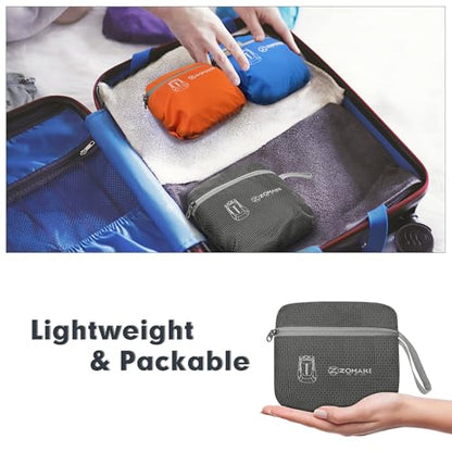 ZOMAKE Ultra Lightweight Packable Backpack 25L, Foldable Hiking Backpacks Water Resistant Small Folding Daypack for Travel(Medium Grey) - color: Medium Grey-c