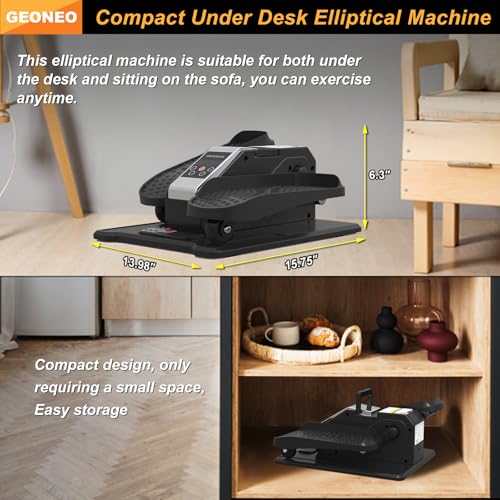 Under Desk Elliptical Machine, Electric Elliptical Leg Exerciser for Senior, Quiet and Compact Electric Seated Pedal Exerciser for Home with Monitor, Remote Control and 12 Adjustable Speeds - style: Silver