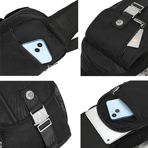 NICGID Sling Bag Chest Shoulder Backpack Crossbody Bags for Tablet Laptop Outdoor Hiking Men Women - color: Grey-016