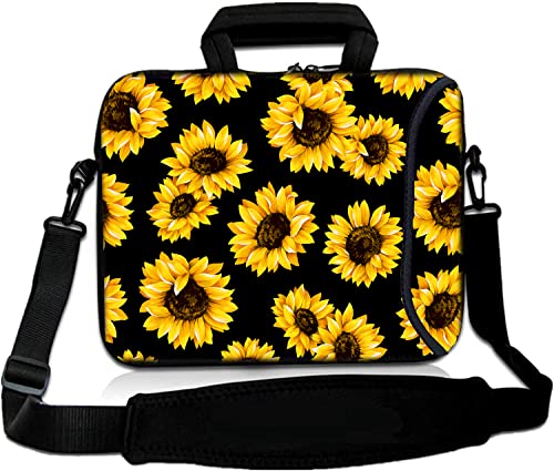 RICHEN 17 inch Laptop Shoulder Bag Carrying Case with Handle Fits 15.6/16/17/17.3/17.4 inch Laptop Notebook (16-17.3 inch, Sunflowers) - color: Sunflowers