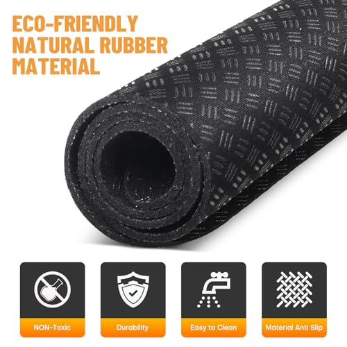 Under Desk Elliptical Mat - Non-Slip Exercise Equipment for Peloton Bike, Small Exercise Mat for Desk Workout Equipment - color: Double-sided