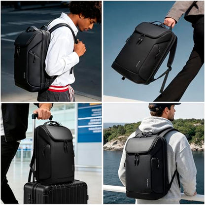 FUTURE AESTHETICS Business Commute Backpack for Men and Women, Waterproof 15.6 Inch Laptop Backpack, Durable Flight-Approved Travel Backpack for Work/College, Black - color: Black