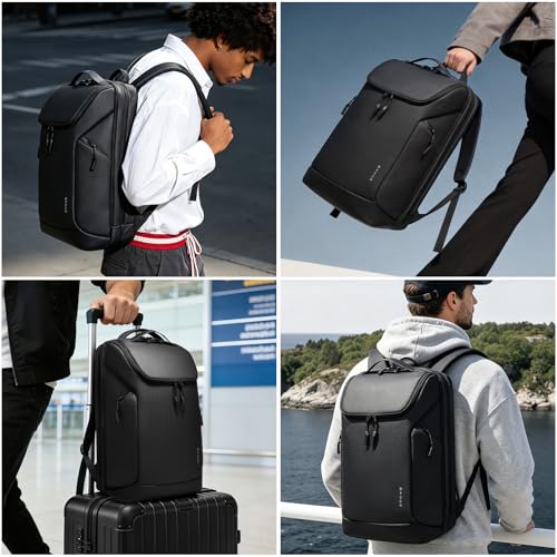 FUTURE AESTHETICS Business Commute Backpack for Men and Women, Waterproof 15.6 Inch Laptop Backpack, Durable Flight-Approved Travel Backpack for Work/College, Black - color: Black