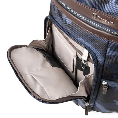 Travelpro Platinum Elite Business Laptop Travel Backpack, Fits up to 16 Inch Laptop, Water Resistant, Men and Women, Navy Camouflage - color: Navy Camouflage, size: 17.5 inches
