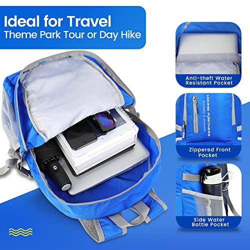 ZOMAKE Lightweight Packable Backpack, 35L Light Foldable Hiking Backpacks Water Resistant Collapsible Daypack for Travel(Dark Blue) - color: Dark Blue