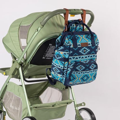 Montana West Wrangler Callie Diaper Bag Backpack with Stroller Straps Multifunction Baby Travel Bag WG2204-9110NY - color: Navy