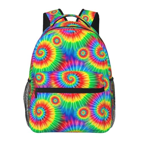 Commuter Laptop Backpack Colorful Rainbow Tie Dye, Lightweight Water Resistant Daypack with Inner Pocket for Work, Office - color: Pattern (11)