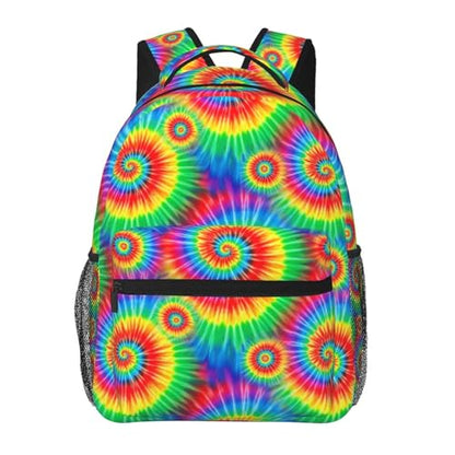 Commuter Laptop Backpack Colorful Rainbow Tie Dye, Lightweight Water Resistant Daypack with Inner Pocket for Work, Office - color: Pattern (11)