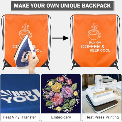 10Pack Drawstring Backpack,Lightweight Sports Gym Sack with 10 Color Options,Water-Resistant Cinch Backpack for Men Women, Fitness,Running,Outdoor Activities,Bulk Carry All String Bags