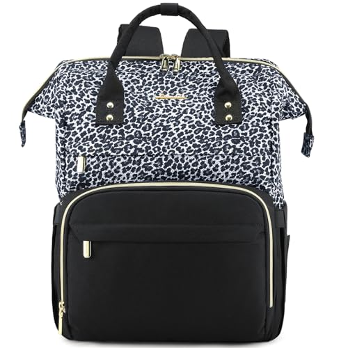 LOVEVOOK College Laptop Backpack, 15.6 Inch Travel Backpack for College, Waterproof Work Backpack Woman for Teacher Nurse Anti-theft Travel Back Pack, Gifts for Women, Grey Leopard - color: Grey Leopard, size: 15.6 inch