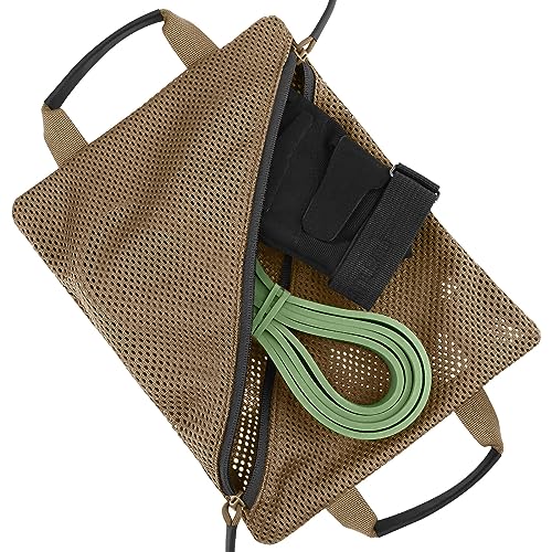PETAC GEAR Tactical Storage Mesh Pouch Set,Insert Modular Utility Admin Pockets,Travel Organizer EDC Bag - color: Coyote Brown-BK