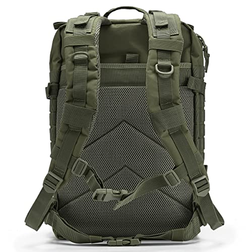 QT&QY 45L Military Tactical Backpacks For Men Camping Hiking Trekking Daypack Bug Out Bag Lage MOLLE 3 Day Assault Pack - color: 1.0 Green