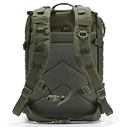 QT&QY 45L Military Tactical Backpacks For Men Camping Hiking Trekking Daypack Bug Out Bag Lage MOLLE 3 Day Assault Pack - color: 1.0 Green