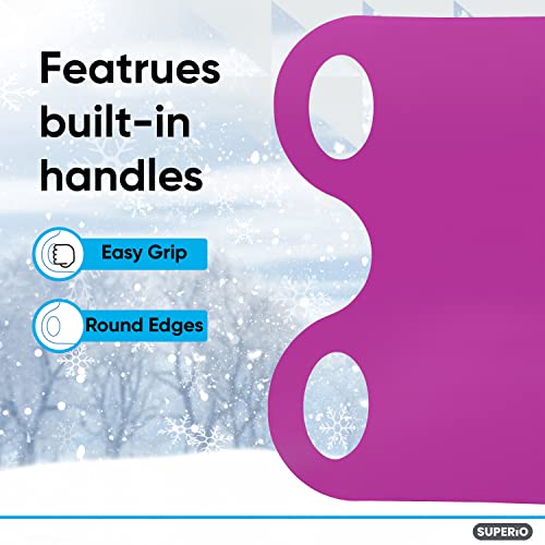 Superio Snow Slider Mat, Flexible Snow Sled Flying Carpet, Roll up Sleds for Kids 36" / Adults 54" Lightweight Plastic Snowboard Sled, 1 Pack - color: Pink, size: 54"