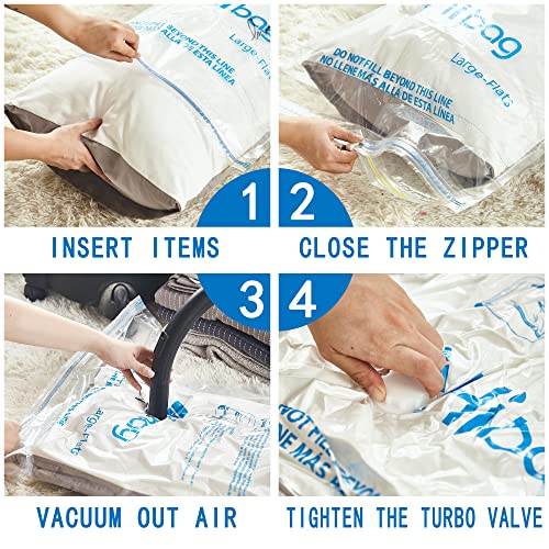 HIBAG Vacuum Storage Bags, 30-Pack Space Saver Vacuum Storage Bags, Vacuum Seal Bags for Clothing, Clothes, Comforters and Blankets (30C) - size: 30-COMBO