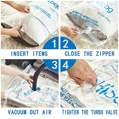 HIBAG Vacuum Storage Bags, 30-Pack Space Saver Vacuum Storage Bags, Vacuum Seal Bags for Clothing, Clothes, Comforters and Blankets (30C) - size: 30-COMBO