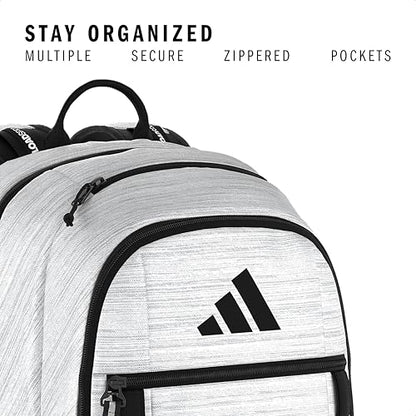 adidas Excel 7 School Backpack for Laptop, Gym and Travel, 34L, Twill White/Black/7.5, OSFA - color: Twill White/Black/7.5, size: One Size