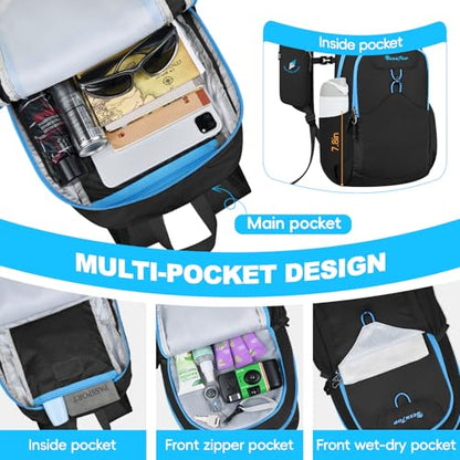 Seektop 15L Small Lightweight Hiking Backpack for Men Women Foldable Packable UltraLight Daypack for Travel Daily Outdoor - color: Black