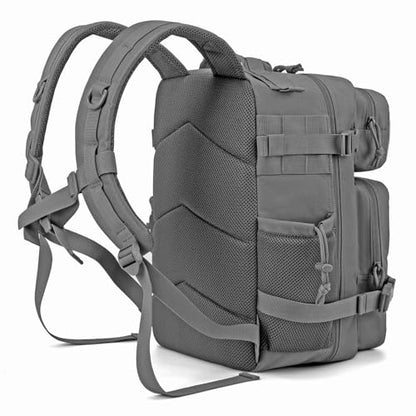 QT&QY 25L/45L Military Tactical Backpack For Men Molle Daypack 3 Day Bug Out Bag Hiking Rucksack With Bottle Holder - color: 25l Gray