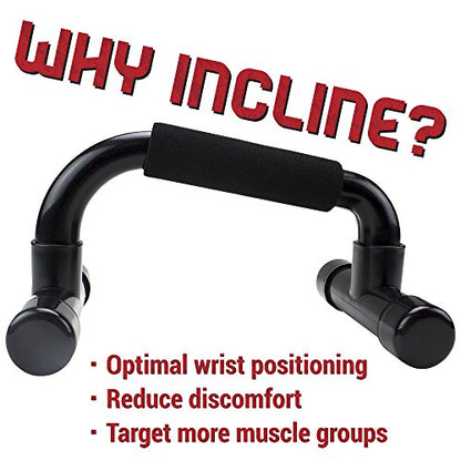 Crown Sporting Goods Incline Push-up Bar Stands with Foam Comfort Grips