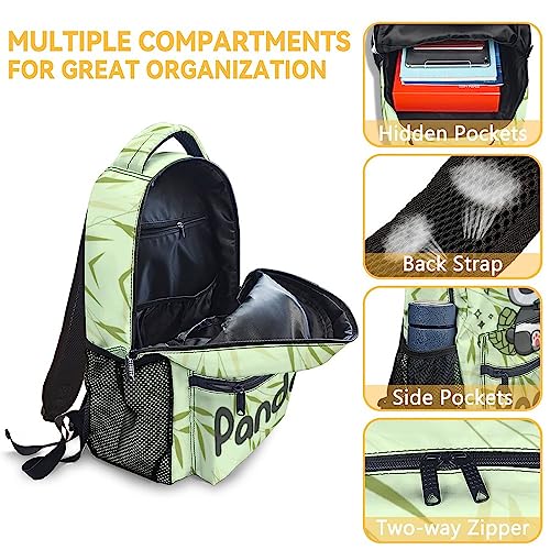 Panda Backpack for Girls Boys, 16 Inch Panda Theme Bookbag with Adjustable Straps, Durable, Lightweight, School Bag with Large Capacity - color: Panda1