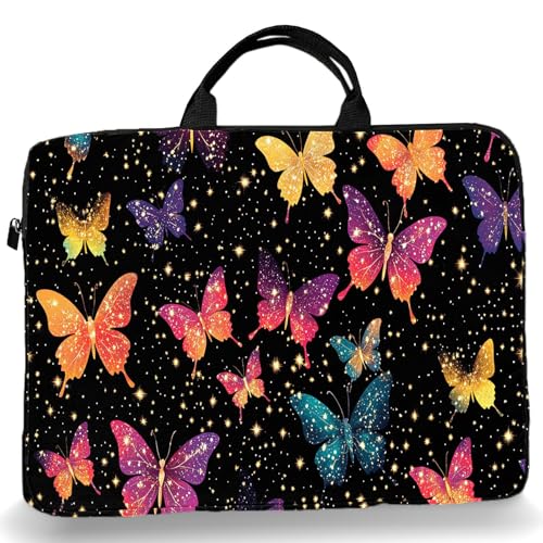 15-Inch Laptop Sleeve – Stylish, Lightweight, Shockproof, Water-Resistant Case for Lenovo, HP, Dell, Asus Notebooks - Colorful Butterflies - color: Colorful Butterflies