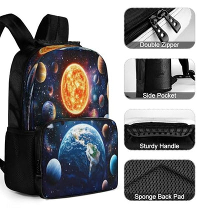 Supdreamc Rucksacks Lightweight Multipurpose Anti-Theft Trippy Outer Space Planet Art Shoulder Bag Big Capacity Traveling Camping Backpack With Side Pockets - color: Pattern 434