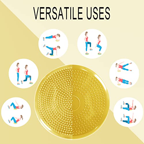 Wobble Cushion, Balance Disc, Wiggle Seat, Balance Pads for Physical Therapy, Stability Disc, Wobble Board for Dogs, Office, Sensory Kids, Classroom with Spiky Massage Ball - color: Yellow