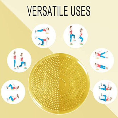 Wobble Cushion, Balance Disc, Wiggle Seat, Balance Pads for Physical Therapy, Stability Disc, Wobble Board for Dogs, Office, Sensory Kids, Classroom with Spiky Massage Ball - color: Yellow