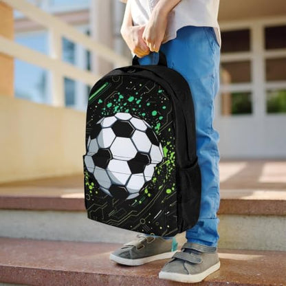 Football Backpack, Durable Polyester Daypack with Laptop Compartment, Reinforced Bottom, Adjustable Shoulder Straps And Multi Pockets for Travel And Daily Use - color: Football