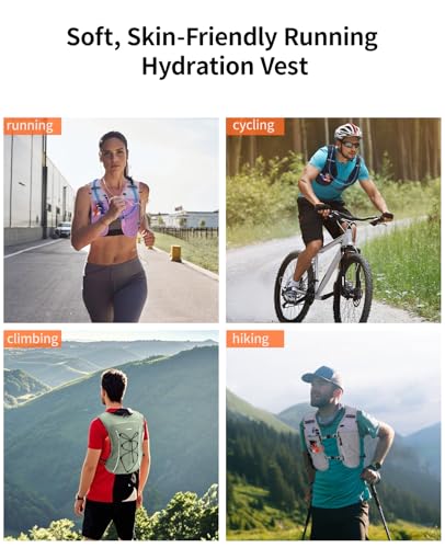 ECOHUB Running Hydration Vest Backpack,Lightweight Breathable Pack with 2L Water Bladder Bag Daypack for Hiking Trail Running Cycling Race Marathon for Women Men | Ultra-lightweight,2L water bladder,smart waterproof pockets,reflective trims emergency whis
