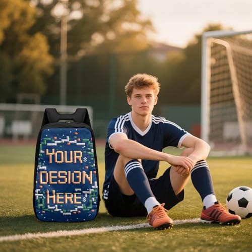 18.5in Basketball Backpack Basketball Bag with Shoe Compartment & Ball Holder, Waterproof Bag for Soccer Volleyball - color: A Customized Text Picture