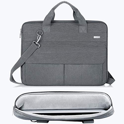 Landici Laptop Bag Case 17 17.3 inch, Waterproof Computer Sleeve Cover Compatible with MacBook 17, 17-18 inch HP Acer Dell Lenovo ASUS Laptop, Slim Briefcase with Shoulder Strap, Grey - color: Grey, size: 17-17.3 Inch