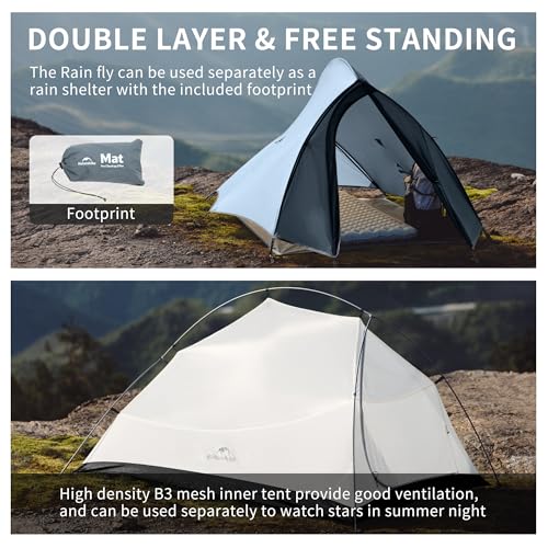 Naturehike Cloud Up 1 Person Tent, Lightweight Backpacking Tents for One Man, Waterproof Ultralight One Person Tent for Camping Hiking Backpacking - color: Navy Blue