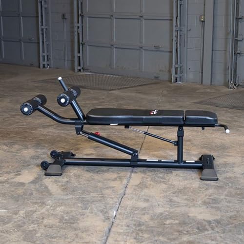 Pro ClubLine (SAB500B) Ab Bench by Body-Solid - Adjustable Sit Up/Weight Bench for Full Abdominal, Decline, Incline, and Flat Exercise, Black Finish