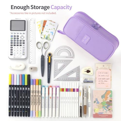 CICIMELON Large Pencil Case Big Storage Pen Pouch Bag with Compartment for School Supplies Office College Teen Boys Girls Adults, Upgraded Purple - color: Upgraded Purple