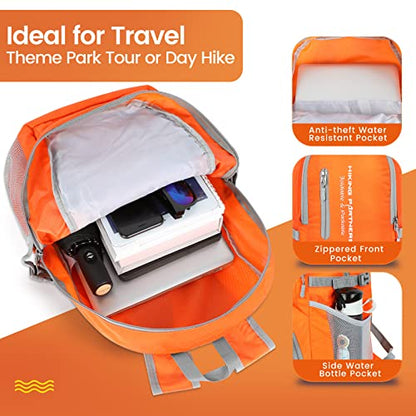 ZOMAKE Lightweight Packable Backpack, 35L Light Foldable Hiking Backpacks Water Resistant Collapsible Daypack for Travel(Orange) - color: Orange