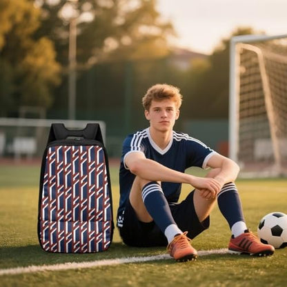 18.5in Basketball Backpack Basketball Bag with Shoe Compartment & Ball Holder, Waterproof Bag for Soccer Volleyball - color: Geometric Abstract Print
