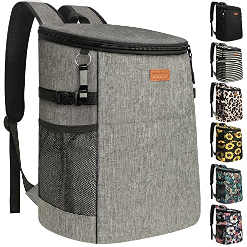 Camping Cooler Backpack 30 45 Cans, Soft Backpack Coolers Insulated Leak Proof Travel Cooler Bag Waterproof Lunch Picnic Beach Work Trip Thermal Bag Drink Beverage Beer Bag Cooler - color: Grey, size: 30 Cans