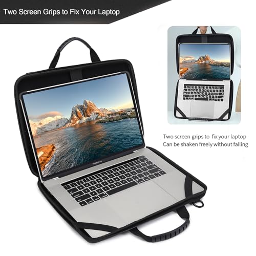 Laptop Case Hard Shell Laptop Bag for Men Women with Shoulder Strap - color: Black, size: 17.3 inch laptop case